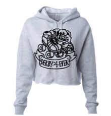 Derby 4 Ever Lightweight Heather Cropped Gray Hoodie