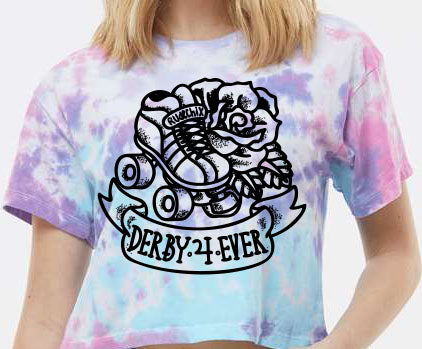Derby 4 Ever Tie Dye Crop Tee - Cotton Candy
