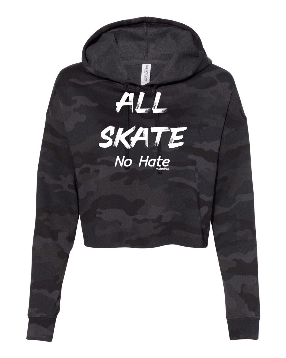 All Skate No Hate Lightweight Cropped Hoodie (Black Camo)