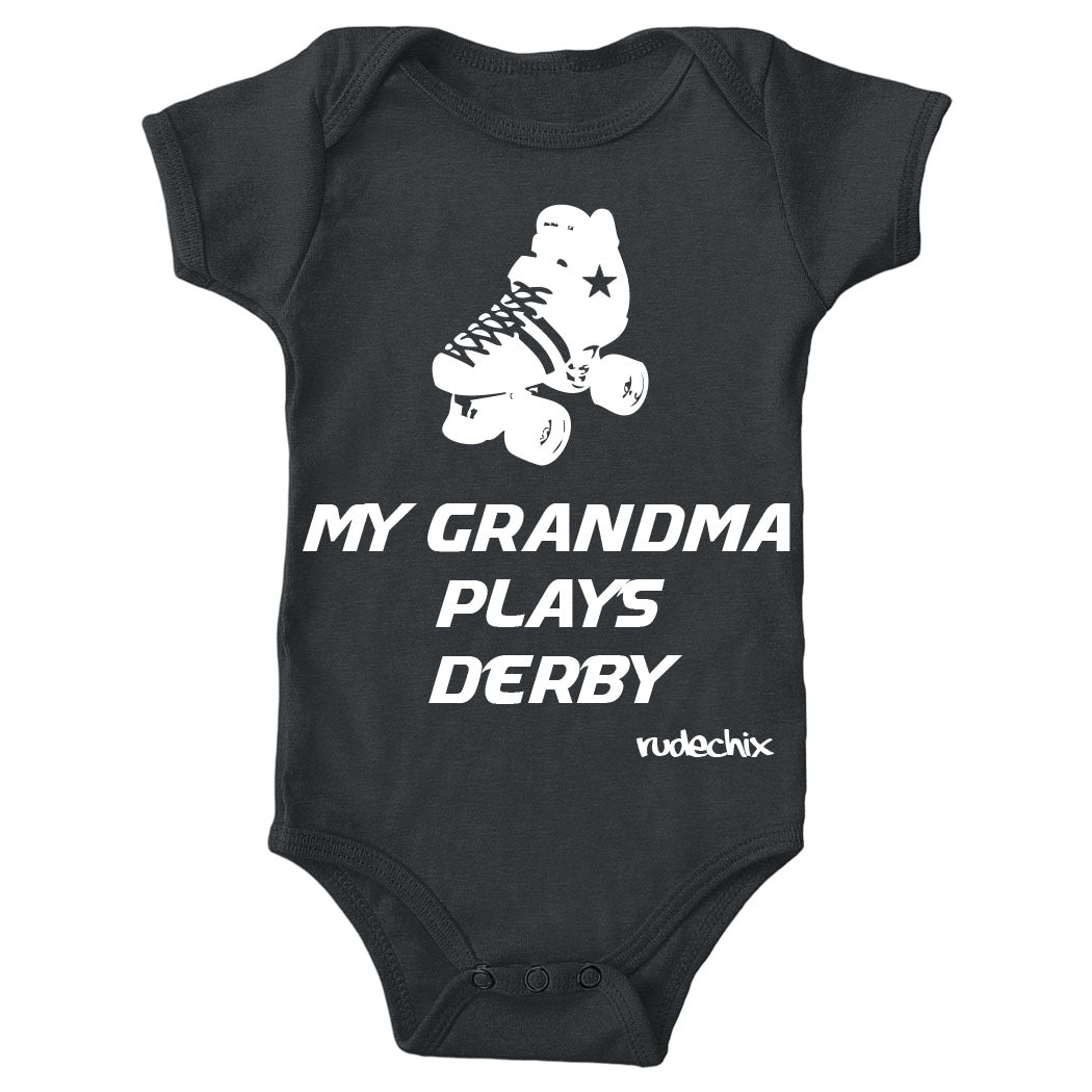 My Grandma Plays Derby Onesie (Black)