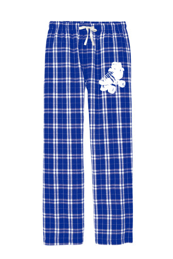 Unisex Flannel Skate Pajamas (Royal Blue & White)